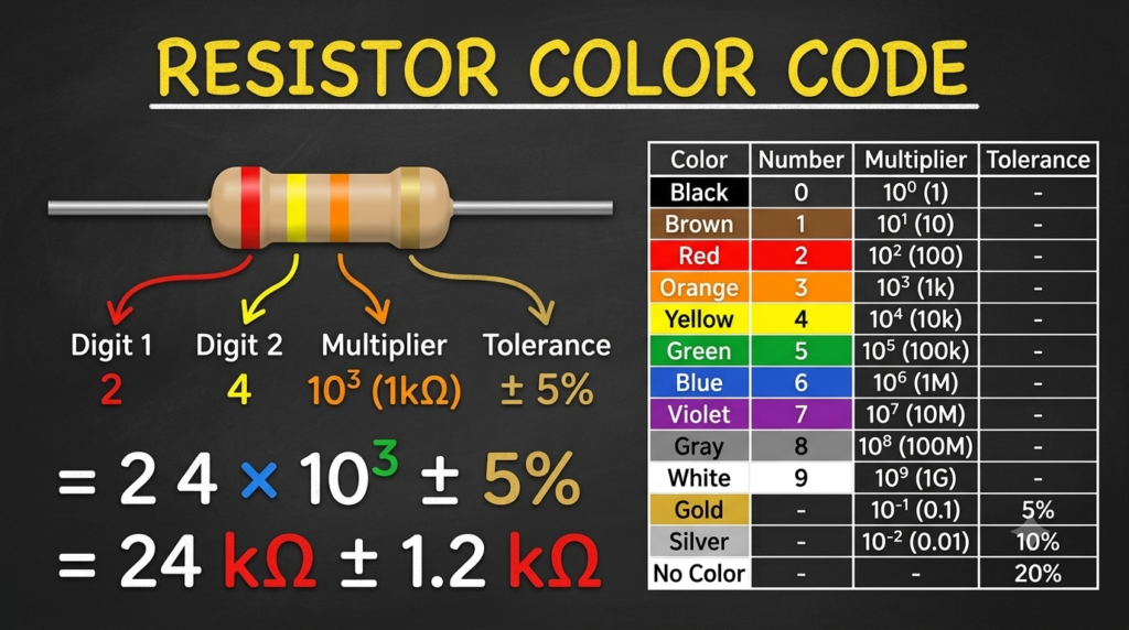 How to Read Resistor Color Codes (With Practice Circuits)
