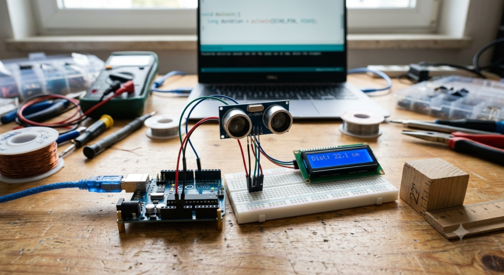 Arduino Ultrasonic Distance Meter with HC-SR04