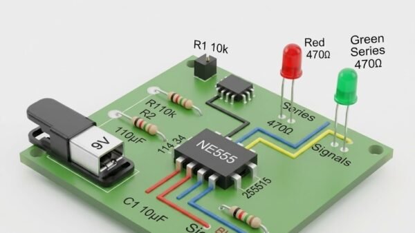 555 Timer Astable Oscillator: Build an LED Flasher